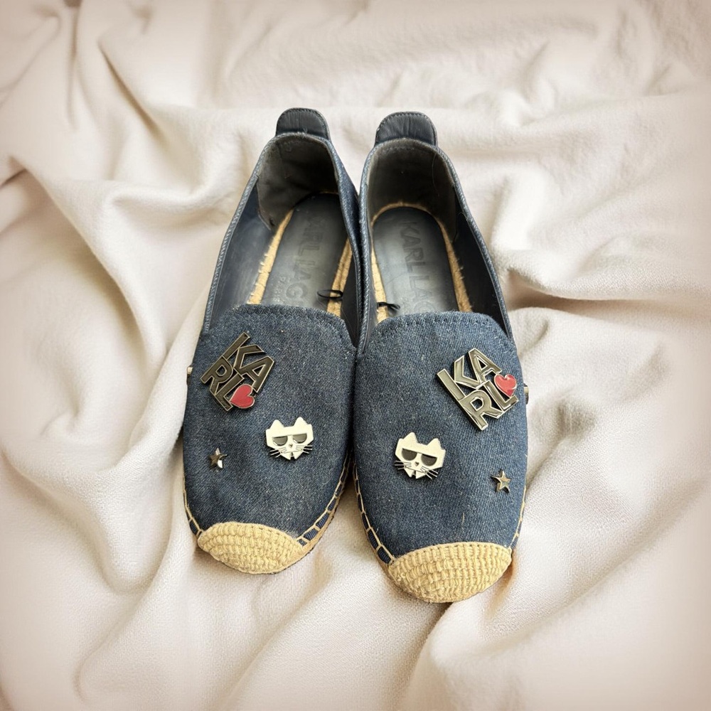 Karl Lagerfeld Black Espadrille Sandals